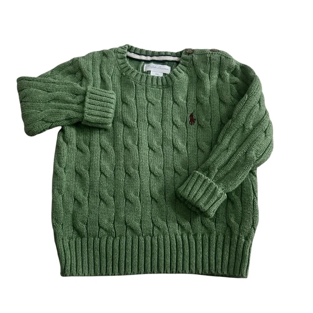 Ralph Lauren Cable Knit Sweater‎ Infant Girl 9-12 Months